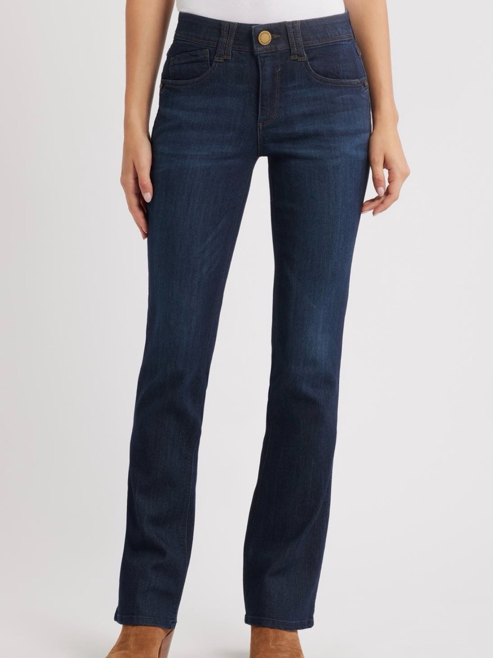 Like New Wit & Wisdom Brittany Baby Bootcut Dark Indigo Jeans size 8